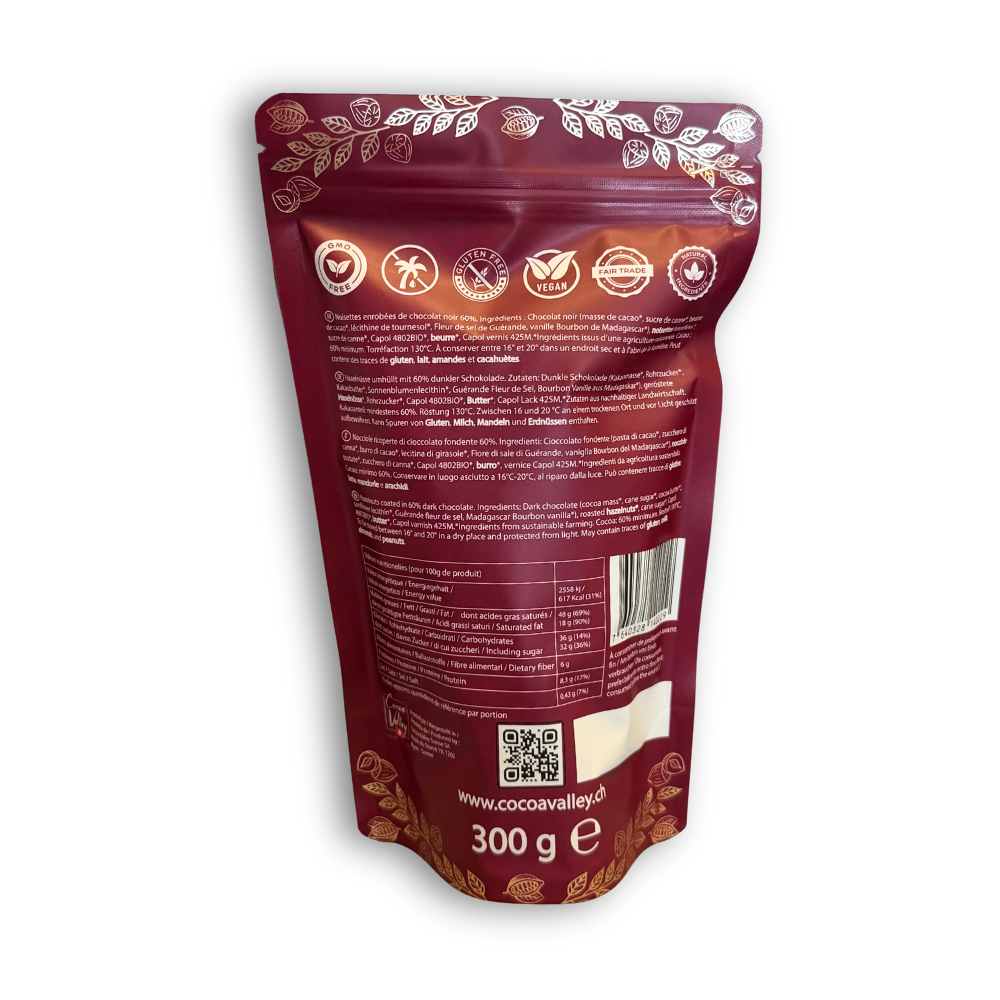 Volupta enrobées noisettes chocolat noir 60% cocoa valley